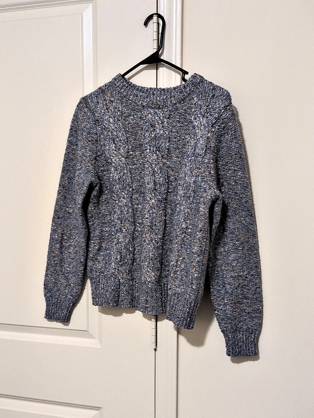 a new day Cable Knit Sweater in Blue & Red/Orange/Cream Size XS Like New